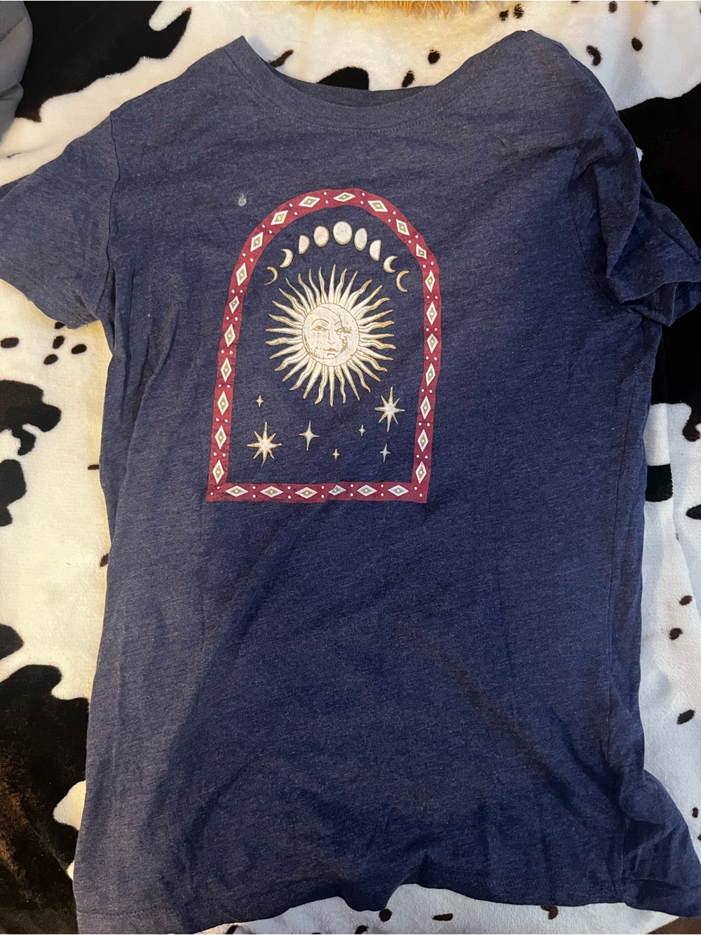 Aeropostale Navy Sun & Moon Graphic Tee with Red Arch